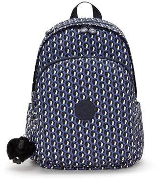Kipling Bedruckter Rucksack von Delia, 3D K Blau, 12''L x 14.75''H x 8.5''D