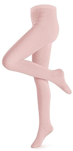 Petrass Ragazza collant bambino treccia cotone senza cuciture danza balletto bambino ragazza leggings 3 pezzi, rosa, 2 pezzi, 5-6 Jahre
