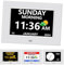 LXBYJKJ (No Power Adapter 7 Inch Digital Clock with Day and Date for Elderly Alzheimer's Clock Customizable Alarms and Medicine Reminders 3 Display Modes Large Font Digital Clocks for Seniors White