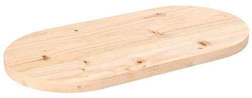 Brokky Table T O P 60x30x2.5 cm Solid Wood Pine Oval-Wooden Large Kitchen Dining TableT O P WorkT O P DeskT O P CounterT O P Workstation