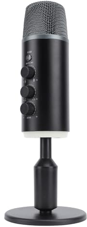 FILFEEL PC-Mikrofon für Spiele, Klare Tonaufnahme, RGB-Licht, Einstellbare Lautstärke, Verlustfreie Tonübertragung, HiFi-Soundkarte USB, Kondensatormikrofon mit Stummschaltung, für