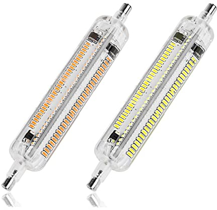 Jiaxu Lighting, Pack of 10, R7S Led Corn Lamp AC110v 78mm/118mm 5W/10W 360° 3014SMD Outdoor R7S Silicone Lamp Light Source Household Bulbs(Warm White,118MM-10W)