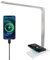 PRIME ESSENTIALS® Lámpara LED de Lectura Plegable para Escritorio I Flexo LED con Cargador Inalámbrico I 5 tonos de Luz y Brillo Ajustable para Oficina I Iluminación de Escritorio Táctil I Color Plata