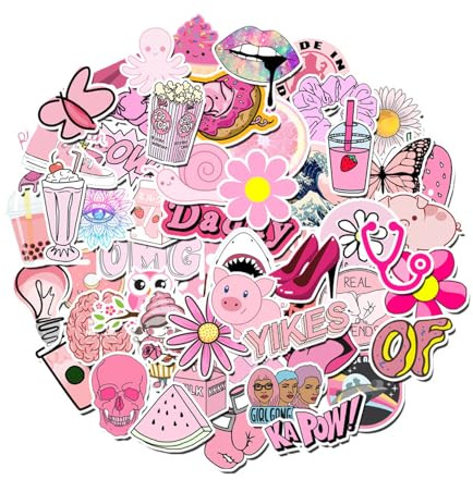 Bojueshaw Vinyl Waterproof Stickers,100 pcs Stylish Cartoon Cute VSCO Stickers,Personalized Aesthetic Graffiti Decal Water Bottle Notebook Phone for Party Lovers