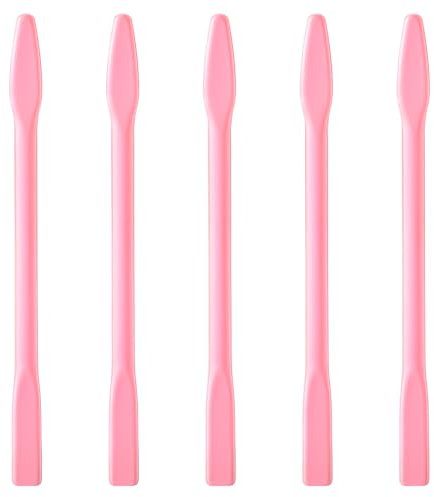 5 Pcs Eyebrow Sticks, Silicone Waxing Applicator Non-Stick Wax Spatulas Reusable Hair Removal Stick Applicator Hard Wax Stick for Home Salon Body Use (Pink)