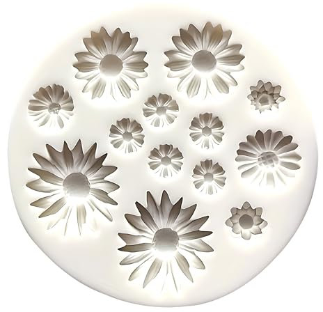 Silikonformen Gießformen Daisy Blume, Gießform für 3D Blumenmotive aus Harz, Seife, Kerzenwachs, Fondant oder Gips, ideale Kerzenformen für Handarbeit, Dekoration, Backen, Basteln und Geschenkideen
