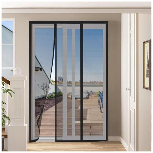Zanzariera Magnetica 275x270cm, Nera Zanzariera Magnetica per Porta Anti Zanzare Mosche Insetti Zanzariere Magnetiche per Porte Finestre