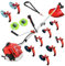 Synergy Desbrozadora Gasolina 10 en 1-65cc 4,9cv-Motor 2 Tiempos-Disco 3 Puntas, 2 de 2 Puntas, 3 de 8 Puntas, 2 de Widea, 2 Cabezales Hilo Automático, Arnés Profesional, Kit de Protección y 20m Hilo