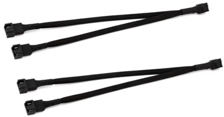 JZK 2 Pcs 26CM 2 Way 4 Pin PWM Fan Splitter Cable, 4-Pin PWM Fan Y-Cable, 1 to 2 Fan Splitter Extension Cable for computer case fan, motherboard