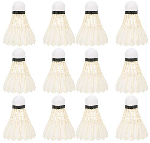 lvifloae 12PCS 1005 Goose Feather Durable Badminton Shuttlecocks Sports Training Practice Set