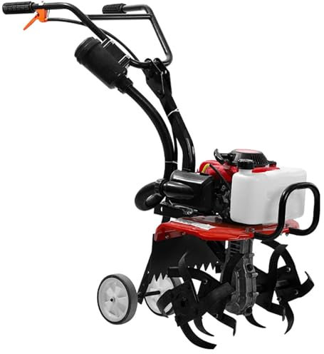 4-Takt Benzin Gartenfräse, leichter 55cc Motor mit 4 langlebigen Klingen, ideal für Bodenbearbeitung und Pflügen in Rasen und Garten