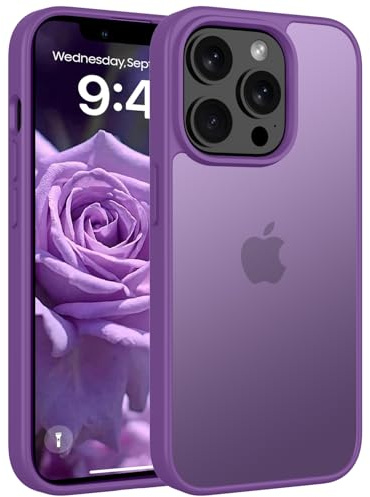 Andwing Matt Hülle für iPhone 14 Pro 6.1 Zoll Lila | Militärstandard FallSchutz Handyhülle,Mattierte Durchscheinende Rückseite Schutzhülle,Anti-Fingerabdruck Kratzfest Haltbar