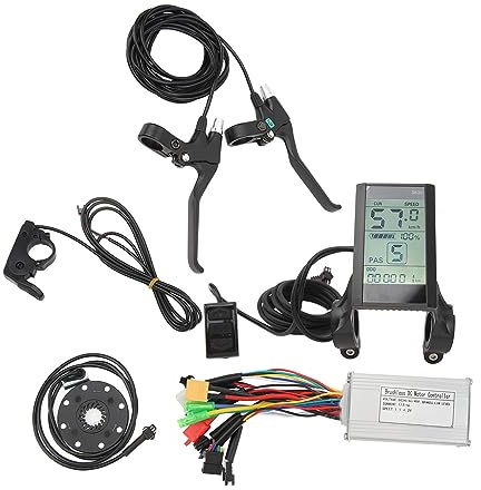 BuyWeek E-Bike Brushless Motor Controller Kit, DC 24V 36V 48V 250W-350W 17A 3 Modus Sinuswellen Regler S830 LCD Anzeigefeld Daumengas Bremshebel Power Assist Kit für Elektrofahrrad Elektroroller