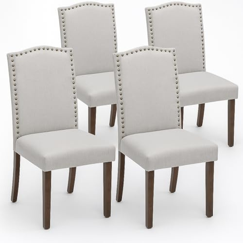 DUMOS Esszimmerstühle 4er Set, Elegant und Schön Modern Stühle Esszimmer, Pu-Leder Gepolstert küchenstühle, Esszimmerstuhl Geeignet für Küche, Wohnzimmer, Schlafzimmer (Grau)