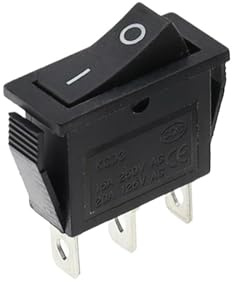 1 Stück KCD3 Wippschalter EIN-AUS EIN-AUS-EIN, 2 Positionen, 3 Pins, for elektrische Geräte mit Beleuchtung, 16 A 250 V / 20 A 125 V AC(Black)