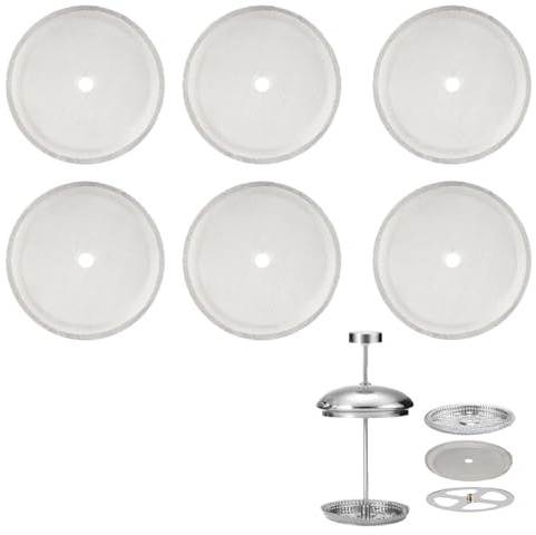 6 Pieces Cafetiere Filters Mesh, 10cm Stainless Steel Cafetiere Spare Parts | Replacement Cafetiere Filter Mesh Screen, French Press Filter for Coffee, Tea, Flour