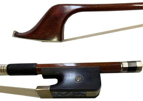 Arco de violín de alto rendimiento 1 pieza de arco de contrabajo híbrido de fibra de carbono estilo francés 3/4 de pelo de caballo blanco