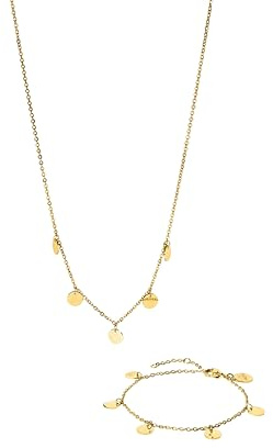 Purelei Kalea Geschenkset – Halskette & Armband im Set – Schmuckset für Damen inkl. Giftbox – Edelstahl, wasserfest, verstellbar – Gold/Silber/Roségold (Gold)