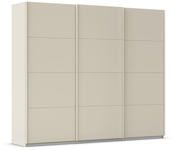 Rauch Möbel KULMBACH, Schwebetürenschrank, Farbe Beige, Breite 271 cm | Kleiderschrank mit Schwebetüren, Schiebetüren, 3-türig, Zubehör Classic, für Schlafzimmer, Jugendzimmer, Garderobe, Flur