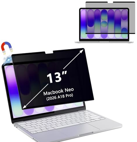 YealRed para MacBook Neo 13 Pulgadas Pantalla Magnético Privacidad | Mac Pro Neo 13 pulgadas (2026 A18 Pro), Portátiles para Mac 13, Protector de Pantalla Extraíble