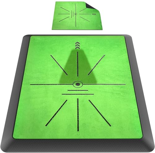Houbobo Golf Hitting Mat, Golf Training Mat Outdoor Indoor for Swing Path Feedback Detection Batting, Extra Replaceable Golf Practice Mat, for Men Women Golfers