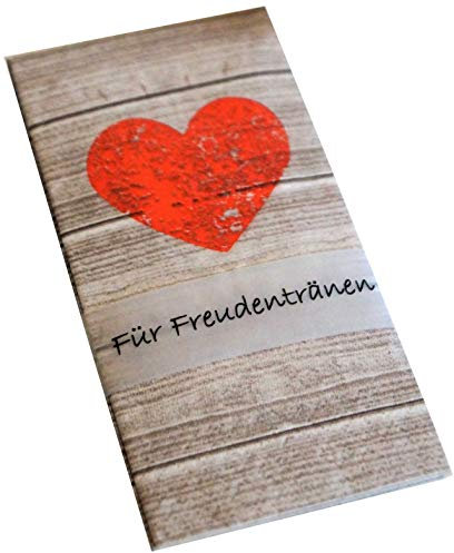 10 Taschentücher Freudentränen Hochzeit TT0067 Herz Holz