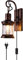 WEITINX Retro Wandleuchten, 2-in-1-Antik Bronze Vintage Wandbeleuchtung, fest verdrahteter Stecker, industrielle Laterne, Metall Wandleuchte für Schlafzimmer, Zuhause, Esszimmer
