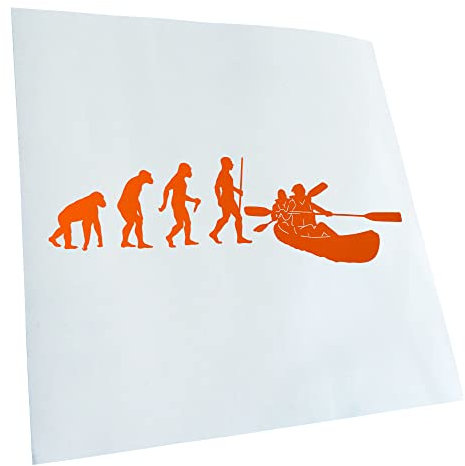 Kiwistar - Autoaufkleber - Kanu Kajak Evolution - orange - 20x6,2cm - Aufkleber für Auto, Laptop, Fahrrad, LKW, Motorrad mehrfarbig JDM Decal Racing