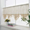 Halbtransparent Scheibengardine Quaste Baumwoll Gardinen Landhausstil Küchenvorhang Beige Kurzvorhang Handgehäkeltes Bistrogardine Schick Cafe Kurz Kleine Fenster Kurzstores, 45×150cm (H×B), 1Stück