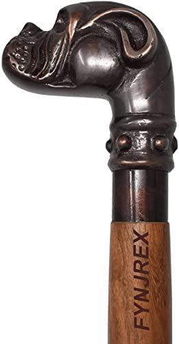 Gehstock, Gehstock, Antik-Finish, Kostüm, Holz, zusammenklappbar, Palisander, Steampunk-Stil, modisches Designer-Geschenk für Herren (Hund 1)