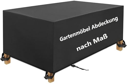 Gartenmöbel Abdeckung Nach Maß Wasserdicht Winterfest Rechteckig 600D Gartentisch Schutzhülle Abdeckhaube Abdeckplane Tischabdeckung Maßanfertigung alle Größen Farbe für Terrassenmöbel Sitzgruppe