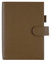 Moterm Leder Cover für A5 Notizbuch - Passt Hobonichi Cousin,Stalogy und Midori MD Planer,mit Stiftschlaufe,Kartenfächer und hintere Tasche (Kiesel-Schokolade)