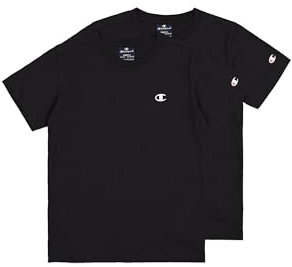 Champion Legacy Basics B-S-s 2-Pack Crewneck T-Shirt, Noir, 9-10 Ans (Lot de 2) Garçon