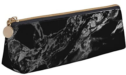 Federmäppchen, Hipster-Silber-Schwarz-Marmor Mäppchen Strapazierfähig Bleistift Tasche Erweiterbar Pencil Case Für College-Studenten Geschenk College