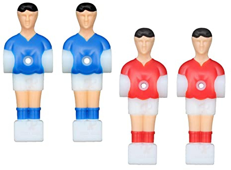 Perfeclan 4 Stücke Kicker Männer Ersatz Fußball Tisch Kicker Blau und Mini Puppe Tischfußball Männer Fußball Spieler Spielzeug