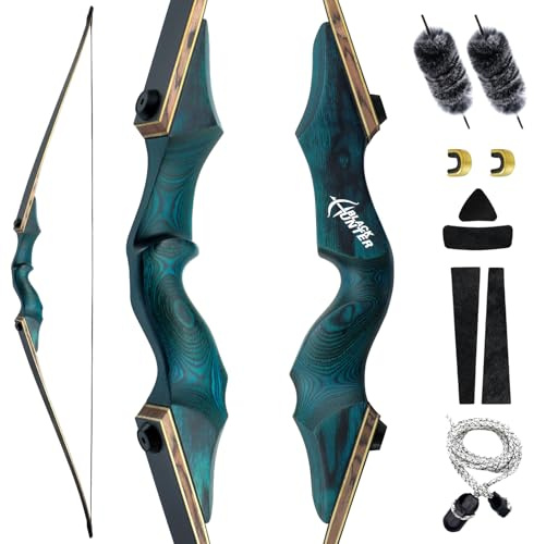 Black Hunter Traditioneller Langbogen 60 Zoll Takedown Langbogen 20-60 LBS Langbogen Erwachsener Rechtshänder Für Anfänger Auf Die Jagd