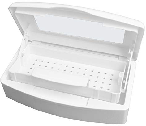 Boîte de désinfection pour outils à ongles, plateau de désinfection en plastique pour pinces à épiler, extenseur de cils, ustensiles à ongles pour esthéticiennes