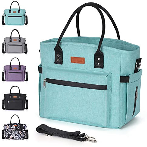 Lonchera aislada para mujeres y hombres, lonchera a prueba de fugas con correa para el hombro, bolsa térmica grande para adultos, bolsa de almuerzo reutilizable para oficina, trabajo, picnic, camping,