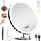 Hmggoofa Miroir grossissant x30 avec lumières, miroir de maquillage grossissant de 15,2 cm, grossissement x30, avec 3 ventouses et support réglable à 360° – Comprend une pince à épiler et des ciseaux