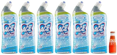 6x ACE Glitter Wc Gel Profumato Brezza Marina,detergente per WC con sistema multigetto,700ml +1x Gingerino Recoaro Aperitivo Italiano 10cl IN OMAGGIO