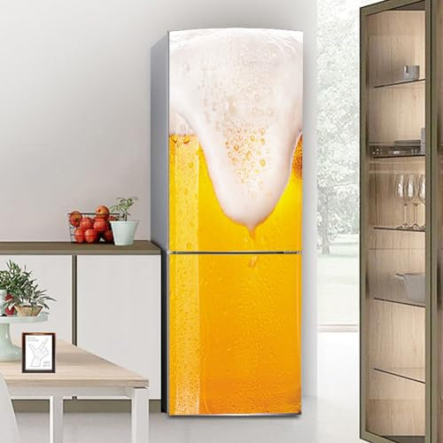 Kühlschrank aufkleber küche sticker, Kühlschrankaufkleber mit vollständiger Abdeckung der Tür, Kühlschrankabdeckungen, Wandaufkleber für die Küche, Fließendes Bier COOL