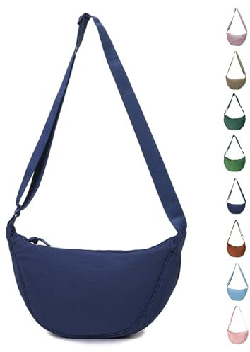 Uwiyo Halbmond Tasche Damen Nylon Crossbody Moon Bag Hobo Halfmoon Bag Halbmond Umhängetasche Dumpling Schultertasche mit verstellbarem Gurt für Damen Mädchen (Marineblau)