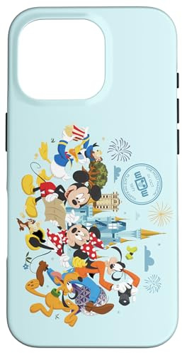 Walt Disney World 50th Anniversary Mickey and Friends Blue Case for iPhone 16 Pro