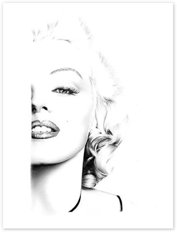 Marilyn Monroe III Poster von Dirk Richter 13 x 18 cm Schwarz-Weiß Wandbilder Wanddeko
