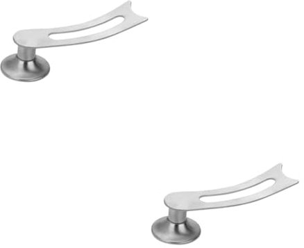 Cabilock 2st Kochgeschirr Stehen Deckelöffner Handhaben Schlüsselband Schublade Knöpfe Eisbecher-löffel Anbraten Ring Gestell Griffe Deckelorganisator Für Küchenschrank Tür Ofen Silver