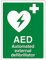 vsafety 31033 an-s AED Automatiesierter Externer Defibrillator Erste Hilfe Allgemeine Zeichen, selbstklebend, Hochformat, 150 mm x 200 mm x 200 mm, grün