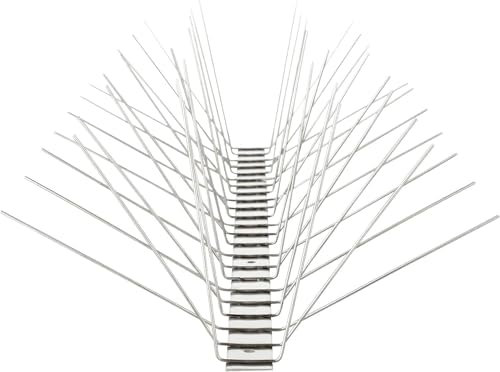 Mosali Taubenabwehr Edelstahl – 6-reihige Taubenspikes zur Vogelabwehr Balkon Dach Fensterbank – Wetterfest & rostfrei – Taubenschutz-Spikes Vogelschreck Außenbereich – 1 m (2 x 50 cm)