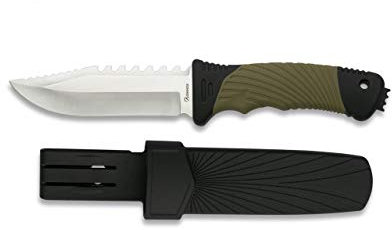 ALBAINOX- 32341 - Cuchillo Albainox. Mango ABS-Goma.- Herramienta para Caza, Pesca, Camping, Outdoor, Supervivencia y Bushcraft