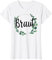 Braut Bride to be Blumen Grün Vintage JGA Verlobung Geschenk T-Shirt