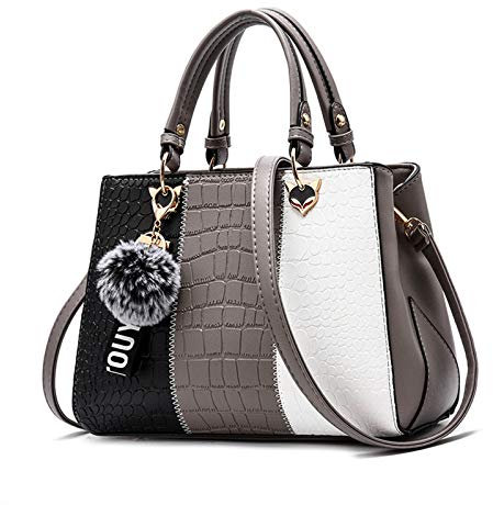 Sipobuy Vague De Femmes Sacs À Main Messenger Sac Dames Élégant Épaule Femmes Sac Fourre-Tout pour Les Femmes (Grey)
